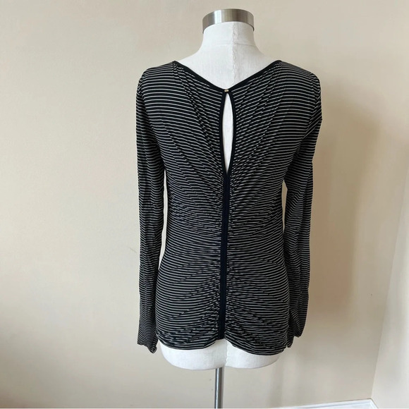 Maxmara Sportmax Black White Stripe Long Sleeve Top 17998 - Picture 5 of 9